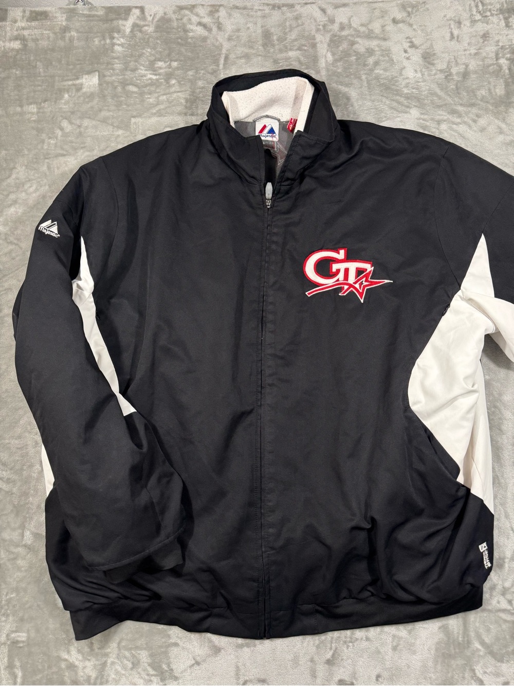 VTG Majestic Jacket Mens 3XL Black Dugout Therma Base Gametime Stars Softball